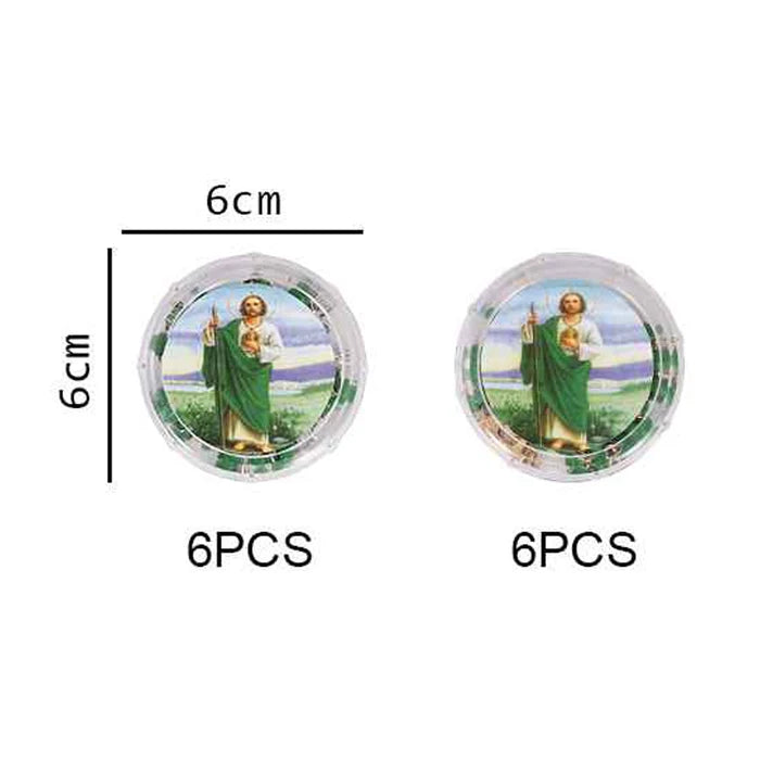 St. Jude Green Bead Rosary Necklace Set with Plastic Cases - 48cm Catholic Rosary (RN01G)