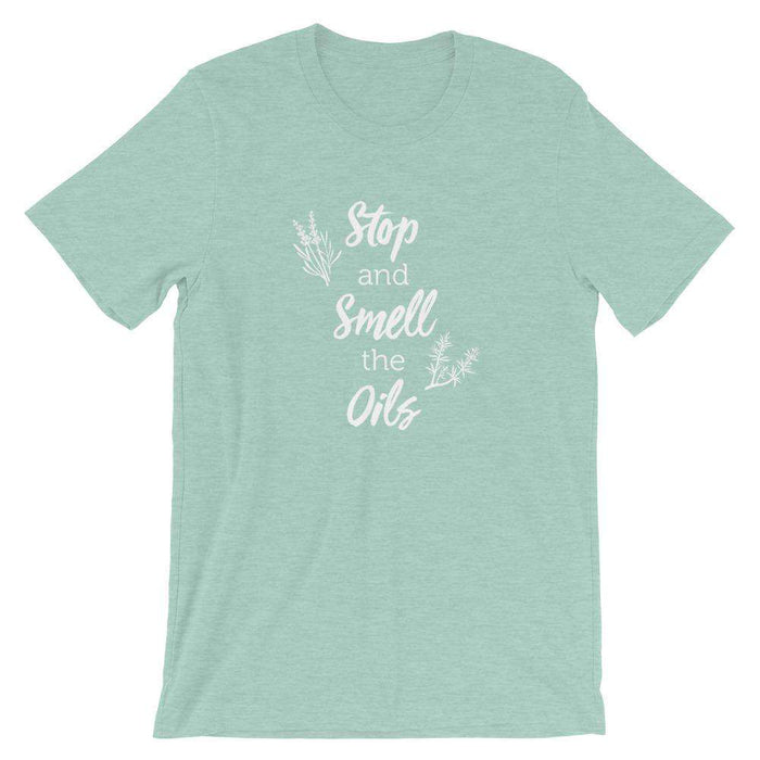 Stop and Smell the Oils (Dark) Short-Sleeve Unisex T-Shirt at Your Oil Tools