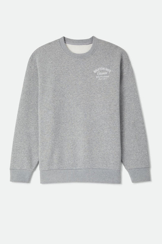 Men's Straton Crew in the color Heather Grey - Front Product View
