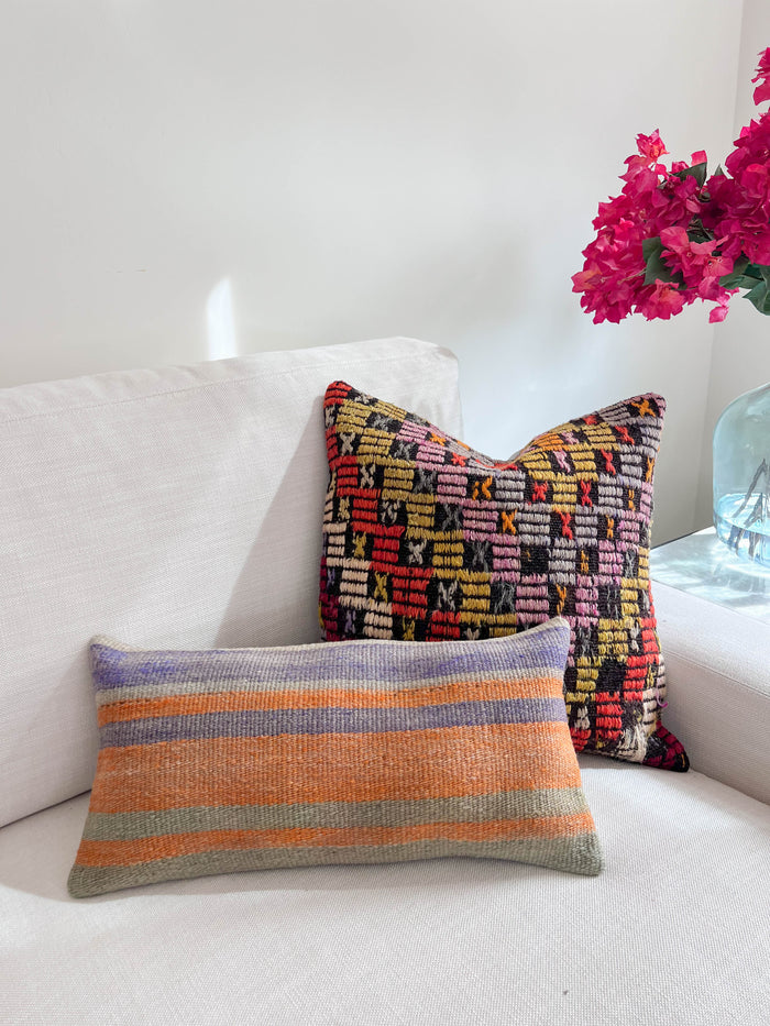 Summer II Lumbar Kilim Pillow (10x20)