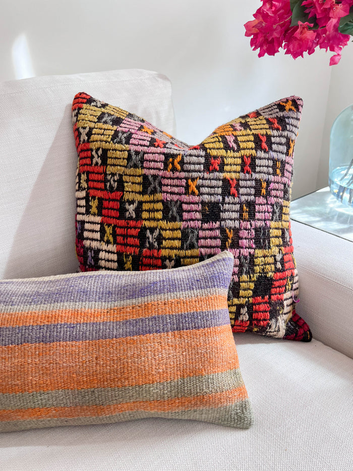 Summer II Lumbar Kilim Pillow (10x20)