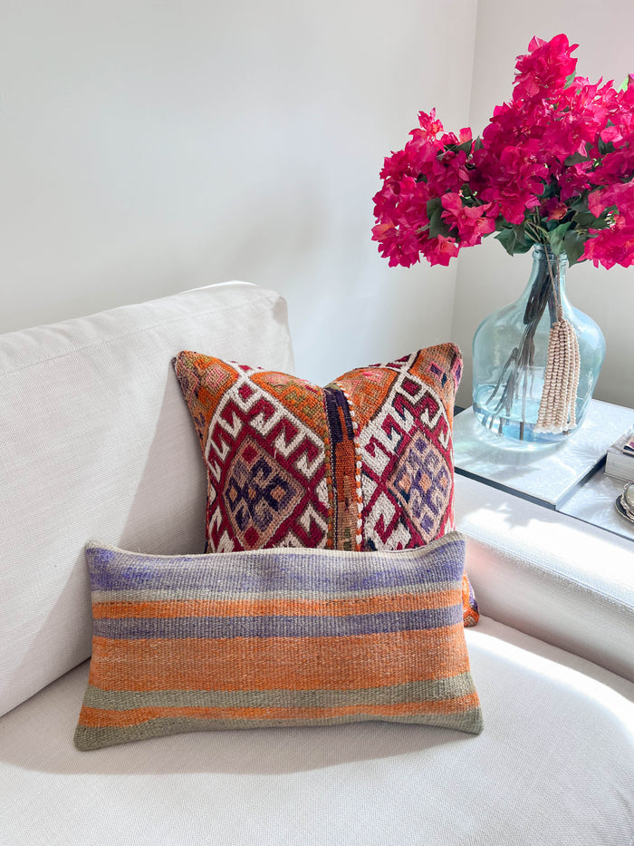 Summer II Lumbar Kilim Pillow (10x20)