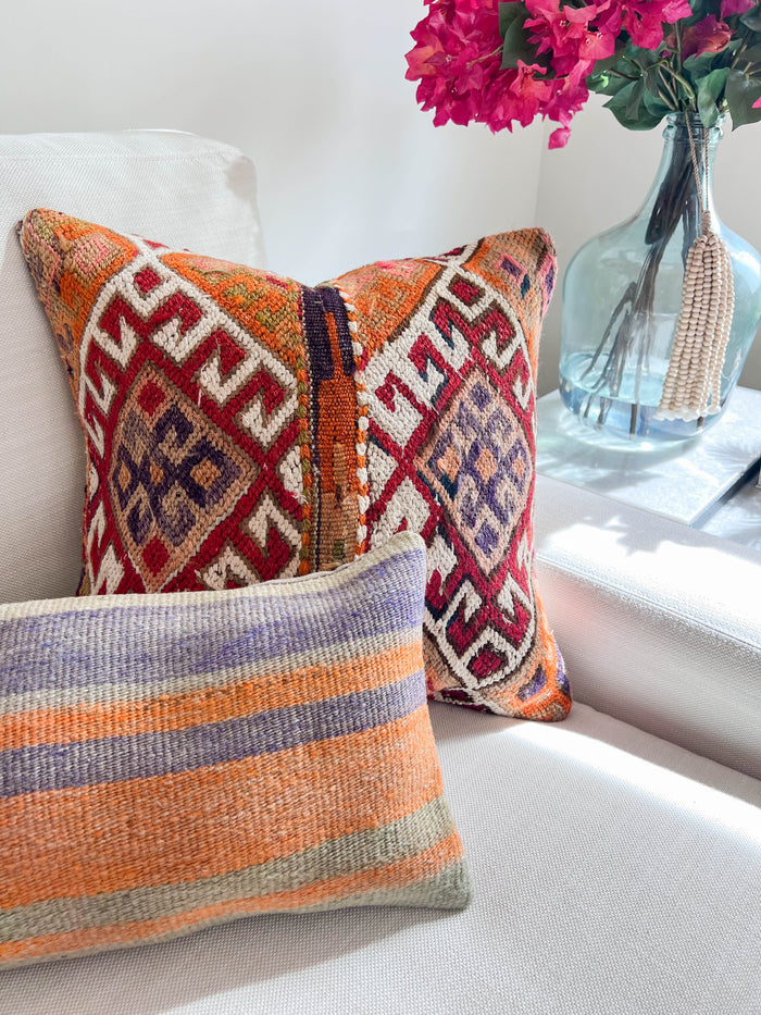 Summer II Lumbar Kilim Pillow (10x20)