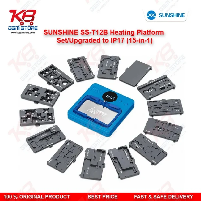 SUNSHINE SS-T12B Intelligent Heating Platform 15-in-1 Upgraded to IP17 | Motherboard Repair Set for iPhone & Android