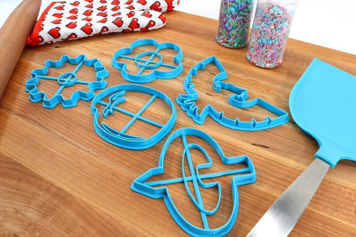 Super Smash Bros Logos Set 1 Cookie Cutters - ROB, Punch Out, Pikmin, F-Zero  - Super Mario Bros /  Nintendo Gift