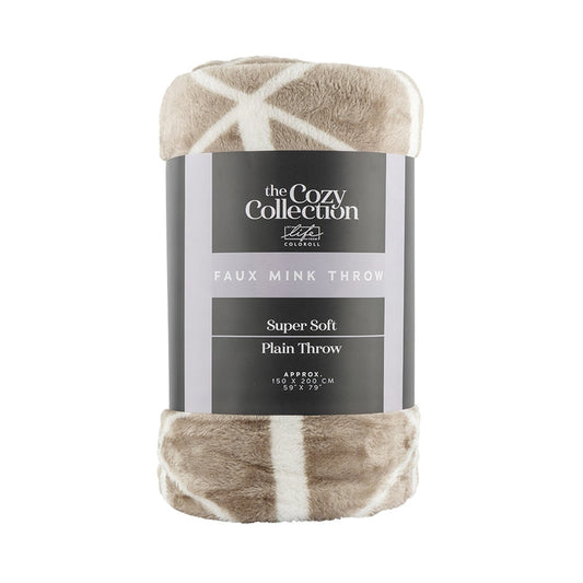 Coloroll Faux Mink Throw - Grey Tria 150 X 200Cm 340318