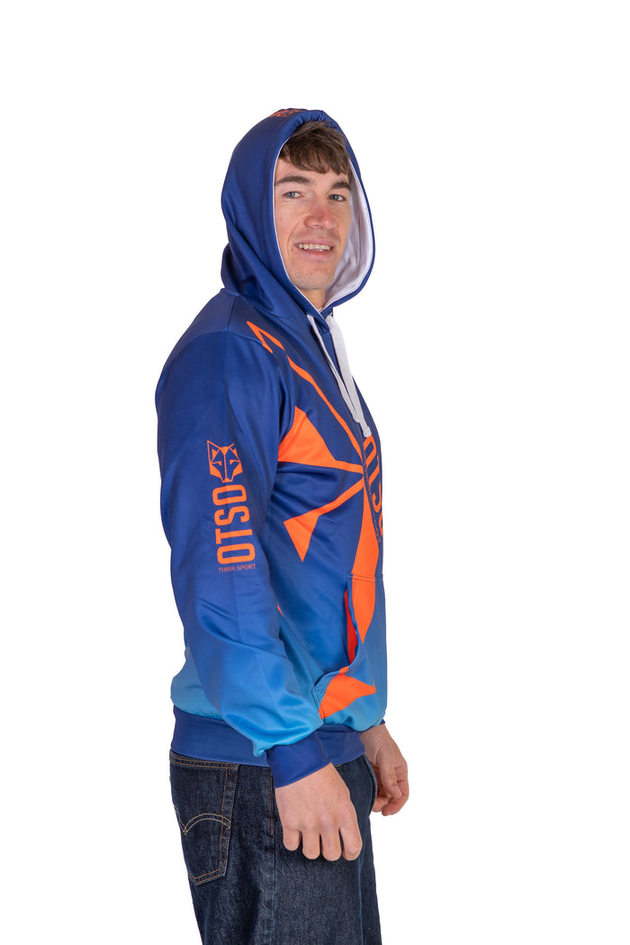 Sweat à capuche - Navy Blue & Fluo Orange Otso
