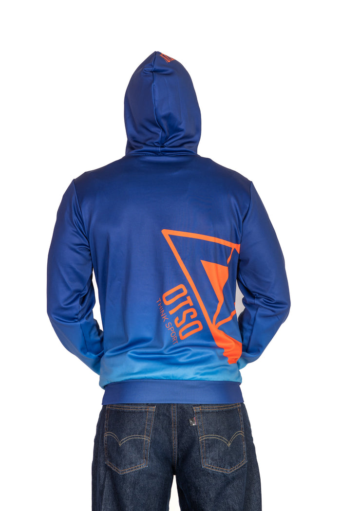 Sweat à capuche - Navy Blue & Fluo Orange Otso