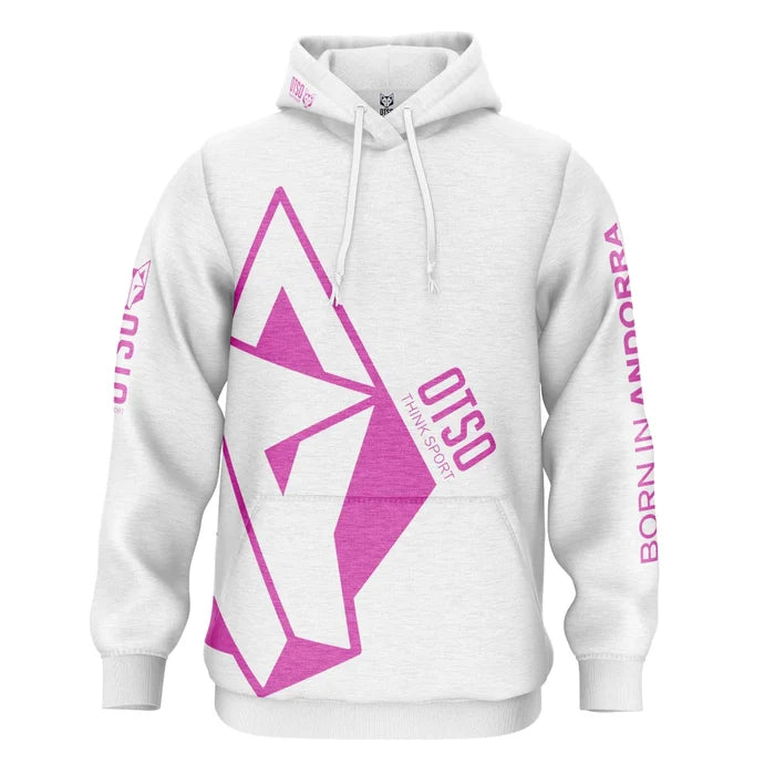 Sweat à capuche - White & Fluo Pink Otso