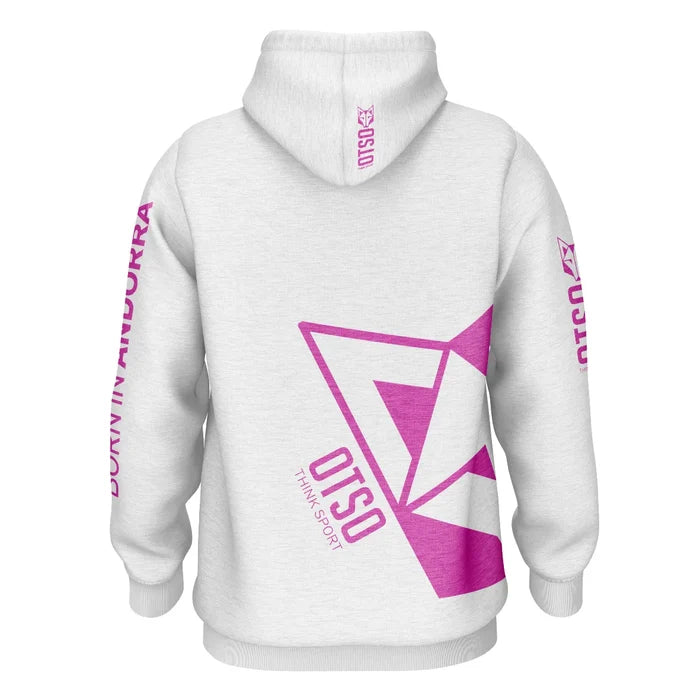 Sweat à capuche - White & Fluo Pink Otso
