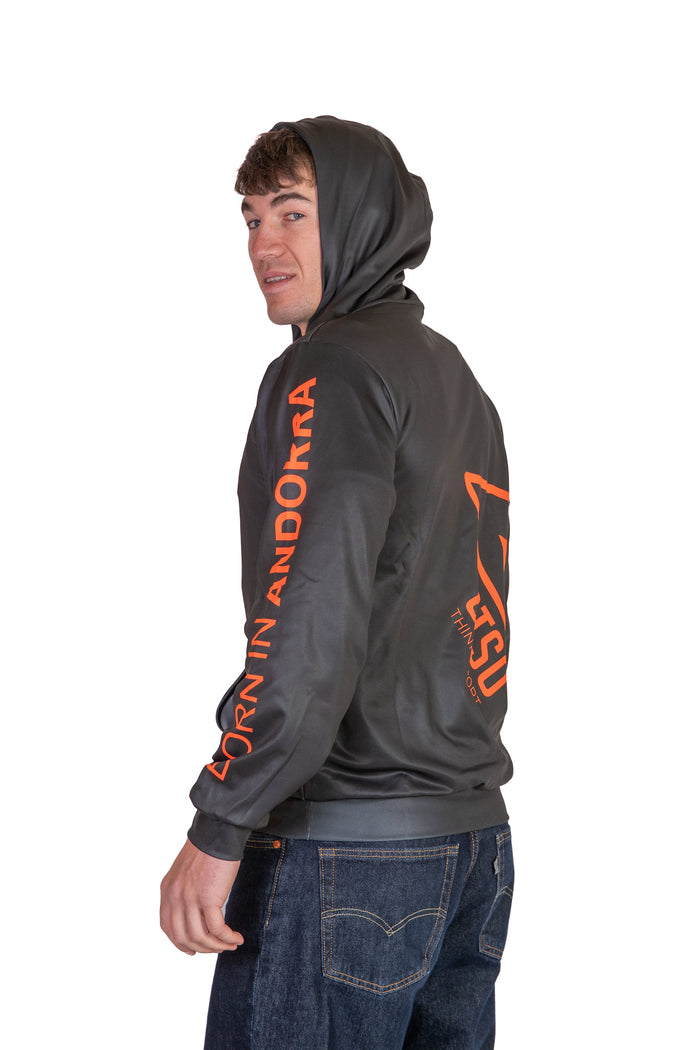 Sweat à capuche- Black & Fluo Orange Otso