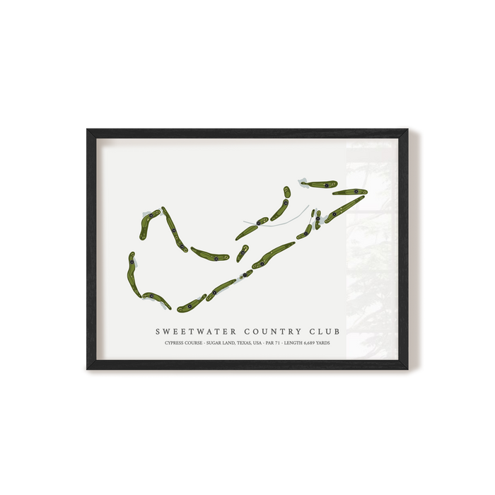 Sweetwater Country Club - Cypress Course | Golf Course Map | Black+Frame