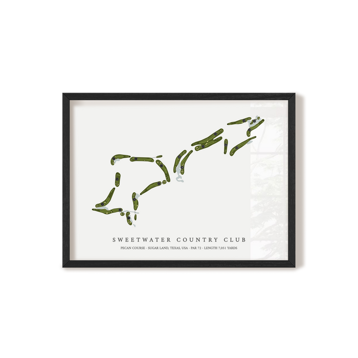 Sweetwater Country Club - Pecan Course | Golf Course Map | Black+Frame