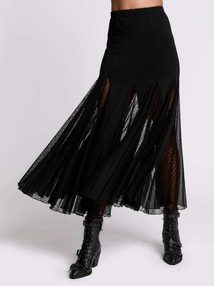 Swiss Dot Godet Skirt