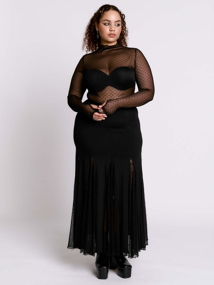Swiss Dot Mesh Top