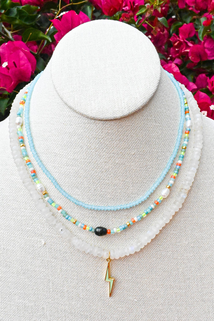 Tahiti Beaded Necklace w/ Black Pearl