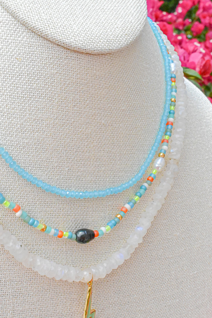 Tahiti Beaded Necklace w/ Black Pearl