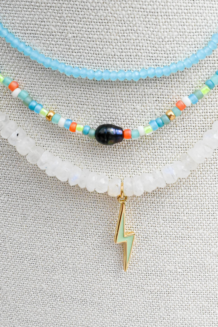 Tahiti Beaded Necklace w/ Black Pearl
