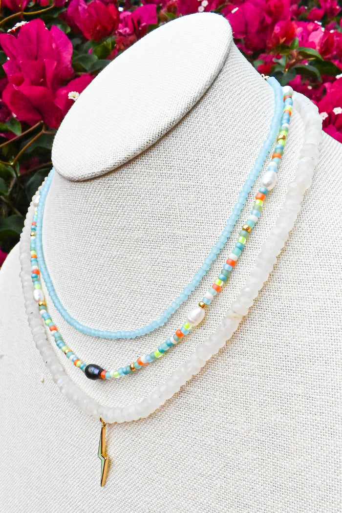Tahiti Beaded Necklace w/ Black Pearl