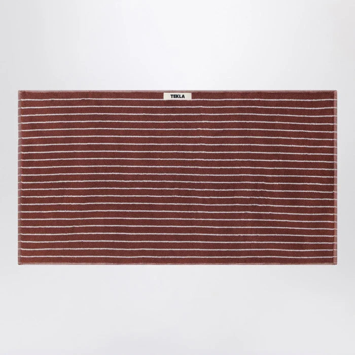 Tekla - Striped reddish-brown bath towel 50x90 cm Brand Apparel & Accessories U