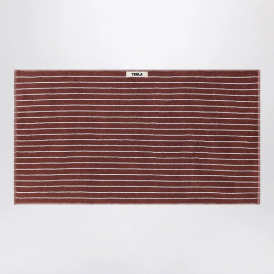 Tekla - Striped reddish-brown bath towel 50x90 cm Brand Apparel & Accessories U