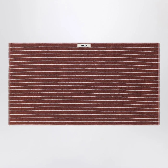 Tekla - Striped reddish-brown bath towel 50x90 cm Brand Apparel & Accessories U