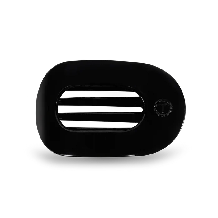 Teleties Medium Flat Round Clip - Jet Black