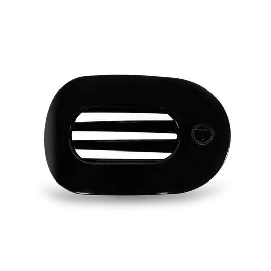 Teleties Medium Flat Round Clip - Jet Black