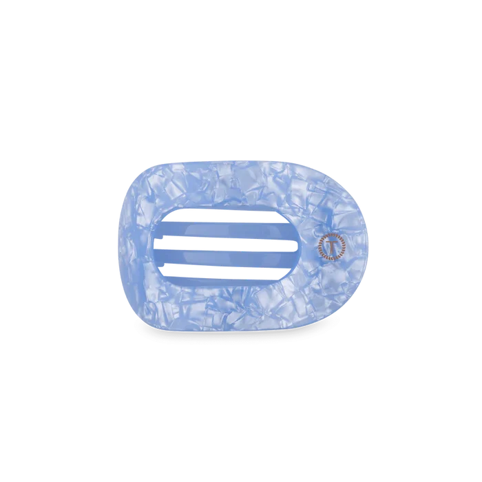 Teleties Small Flat Round Clip - Blue Lagoon