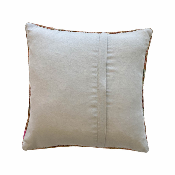 Teresa II Handmade Turkish oushak pillow cover made with vintage rugs 16x16  pink blue