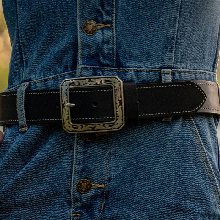 The Austin Leather Belt in Black