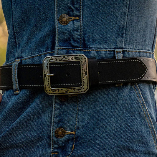 The Austin Leather Belt in Black