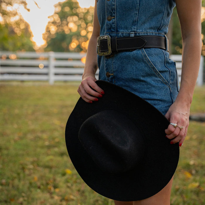 The Austin Leather Belt in Black