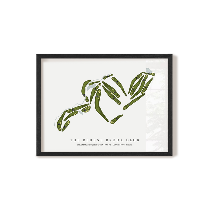 The Bedens Brook Club | Golf Course Map | Black Frame