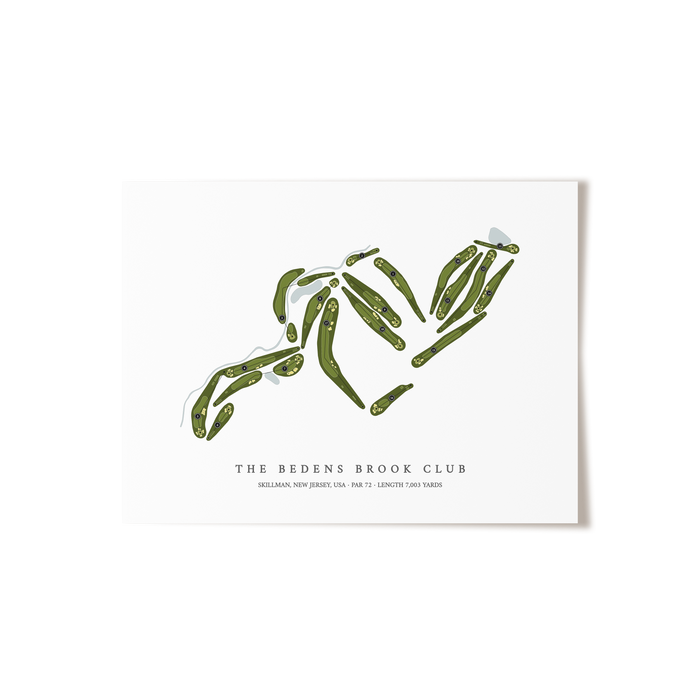 The Bedens Brook Club | Golf Course Map | Unframed