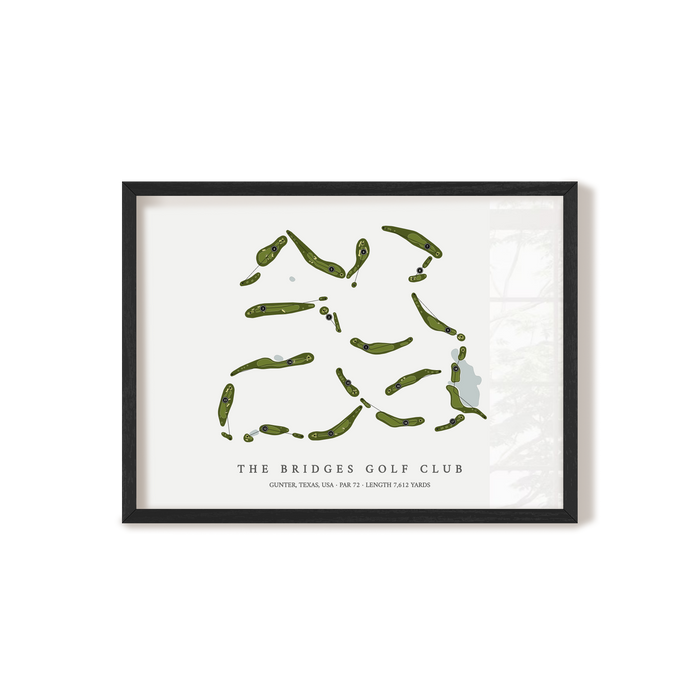 The Bridges Golf Club | Golf Course Map | Black Frame