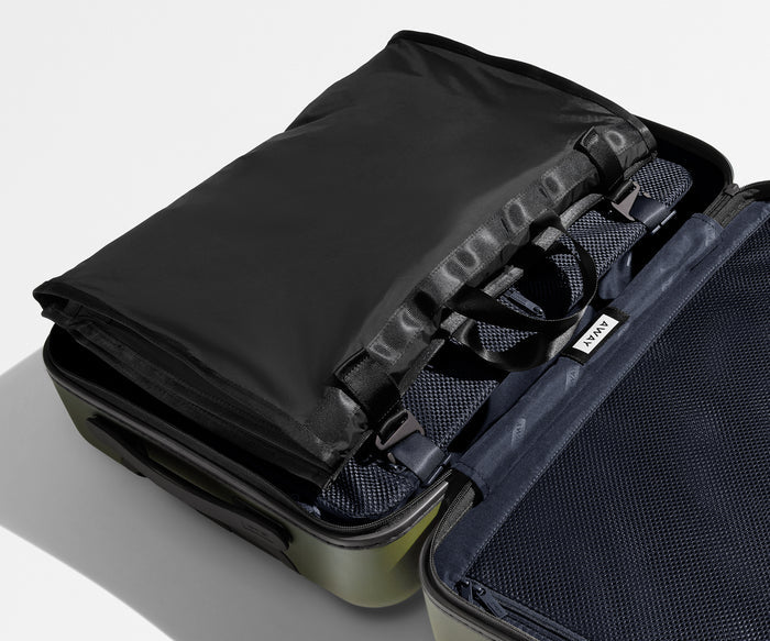 Folded Garment Sleeve packed and clipped inside The Bigger Carry-On // Shown inside The Bigger Carry-On