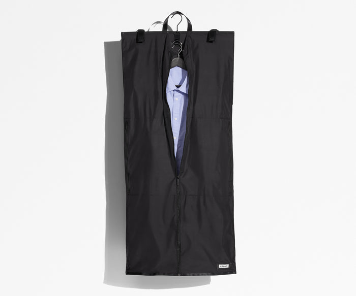 Checked sized Garment Sleeve packed with dress shirts