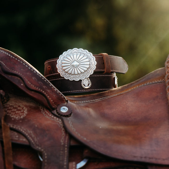 The Claire Women's Leather Belt in Brown