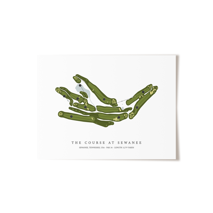 The Course at Sewanee | Golf Course Map | Unframed