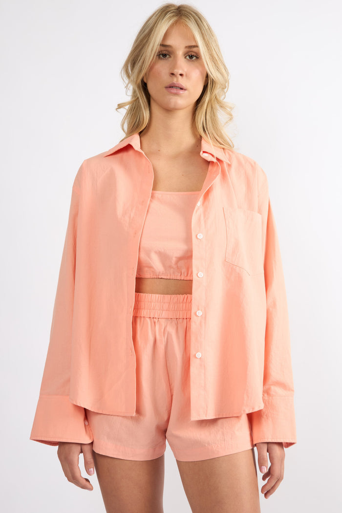 The Everyday Boyfriend Set Shirt - Peach