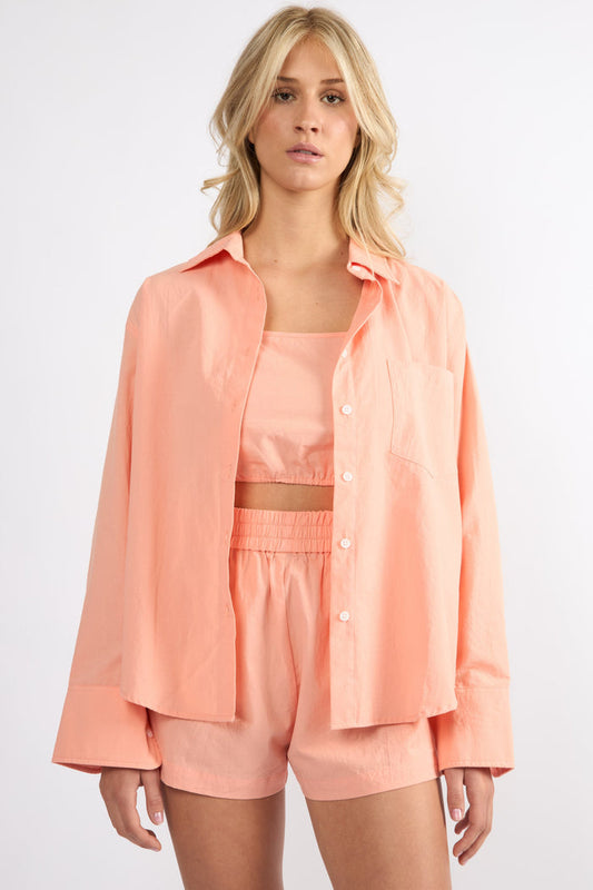 The Everyday Boyfriend Set Shirt - Peach