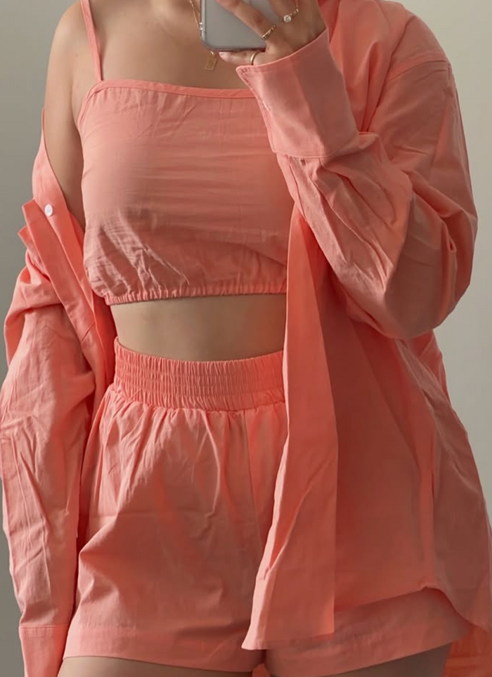 The Everyday Boyfriend Set Shirt - Peach
