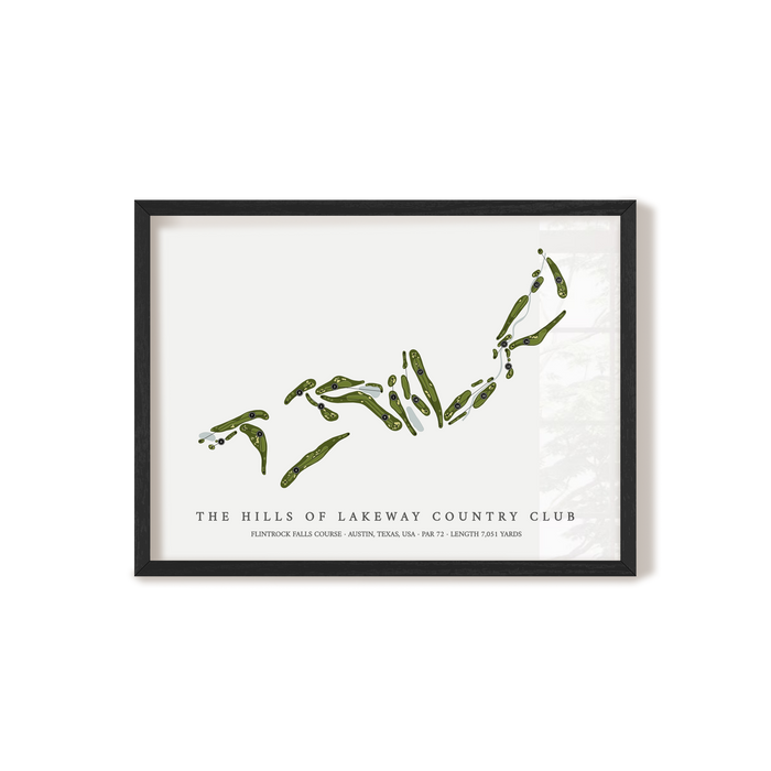 The Hills of Lakeway Country Club - Flintrock Falls Course | Golf Course Map | Black+Frame