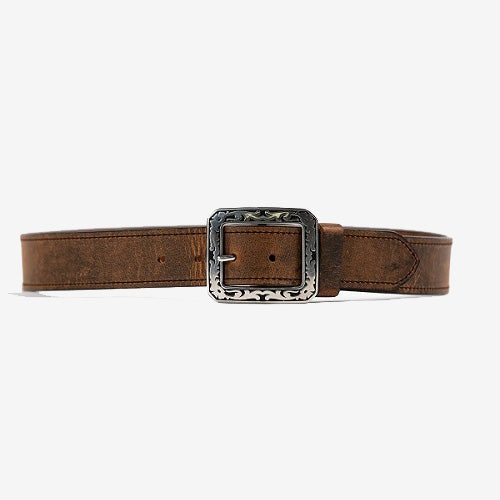 The Justin Leather Belt in Brown