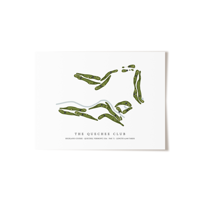 The Quechee Club - Highland Course | Golf Course Map | Unframed