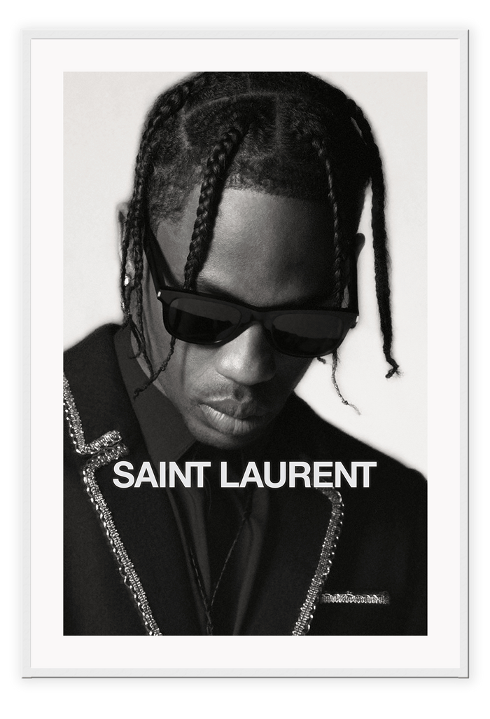 Canvas Print 50x70cm / White Travis Scott Saint Laurent Travis Scott Saint Laurent Wall Art : Ready to hang framed artwork. Brand