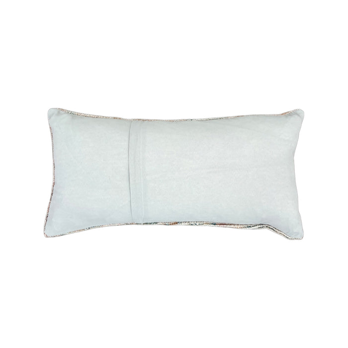 Handmade Turkish oushak pillow cover made with vintage rugs 12x24 pastel