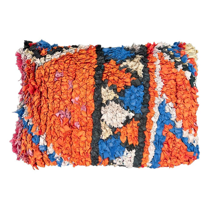 Trey Moroccan Boucherite Berber Lumbar Pillow orange blue