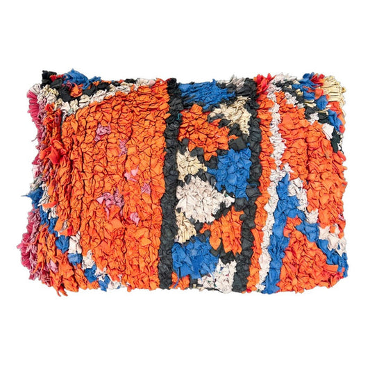 Trey Moroccan Boucherite Berber Lumbar Pillow orange blue